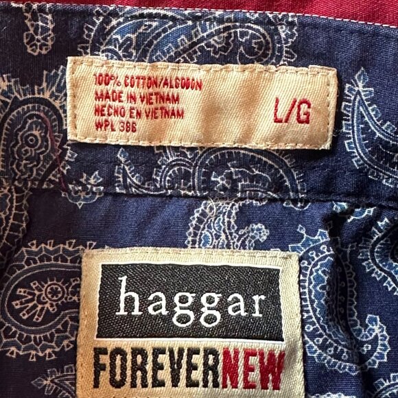 Vintage Haggar Striped Long Sleeve Button-Up Shirt Red White & BlueSize XL - Picture 9 of 13